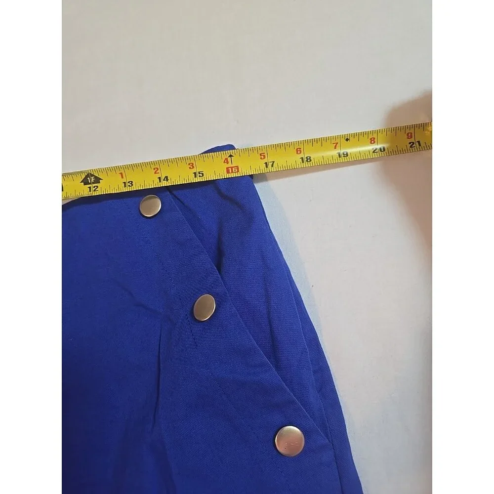 Happily Grey Sailor‎ Shorts Royal Blue Gold buttons High waisted size XL - Picture 6 of 15